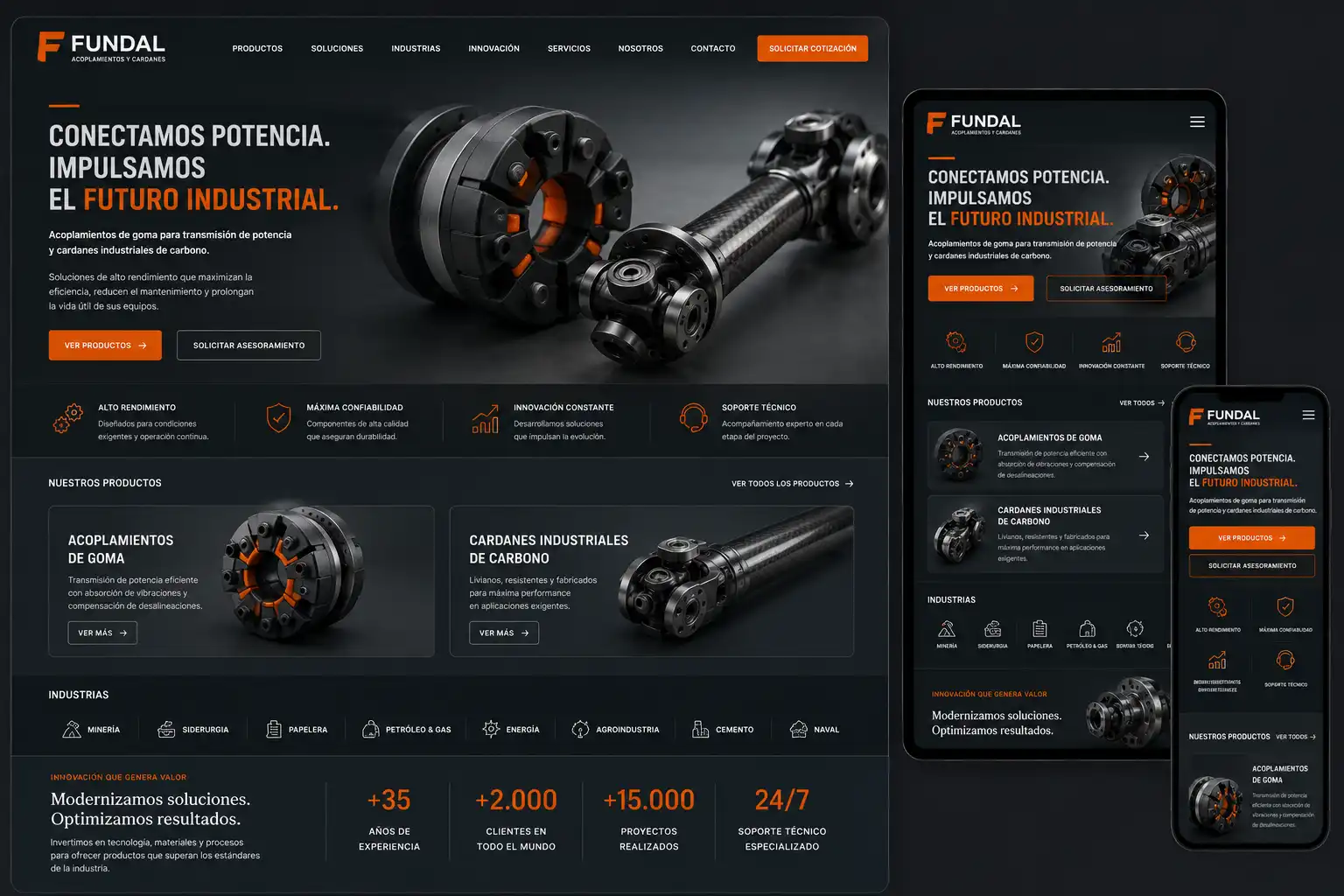 Diseño web industrial para Fundalt